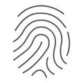 Cryptographic signature thin line icon, security