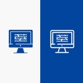 Cryptography, Data, Ddos, Encryption, Information, Problem Line and Glyph Solid icon Blue banner Line and Glyph Solid icon Blue