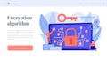 Cryptography and encryption concept landing page.