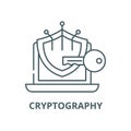 Cryptography vector line icon, linear concept, outline sign, symbol Royalty Free Stock Photo