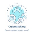 Cryptojacking soft blue concept icon Royalty Free Stock Photo