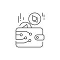 Cryptowallet sign olor line icon. Pictogram for web page