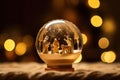 Crystal ball with Christmas scene inside Royalty Free Stock Photo