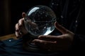 A crystal ball, but instead of a clouded crystal, there are star charts and astronomy diagrams floating in the orb. Palmistry and