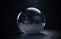 Crystal ball on dark background. Generate ai