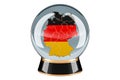 Crystal ball with German map. Forecasting and prediction for Germany, concept. 3D rendering Royalty Free Stock Photo