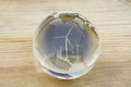 Crystal ball globe with wind farm over North and Central America Royalty Free Stock Photo