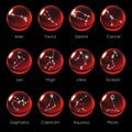 Crystal ball 12 Horoscopes red