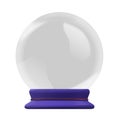 Crystal ball icon low poly isolated on white background, 3d rendering