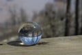 Crystal ball image on rail fence