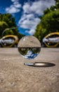 crystal ball photography in Lisbon portugal with a beautiful blue sky date 20 may 2019