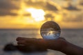 Crystal ball photography - sunset beach