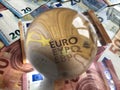 European banknote through a crystal ball Royalty Free Stock Photo