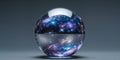 Crystal ball showing galaxy and star reflecting future possibilities Royalty Free Stock Photo