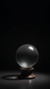 Crystal Ball on Stand in Dark Studio Setting Royalty Free Stock Photo