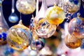 Crystal balls with candle - Glaskugeln mit Kerzen Royalty Free Stock Photo