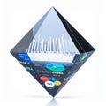 Crystal Bipyramid with Encapsulated Tech Data and Logos Royalty Free Stock Photo