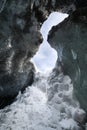 Crystal Blue Ice Cave Skaftafell Royalty Free Stock Photo