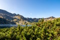 Crystal blue mountain lake Wielki Staw in High Tatra Mountains, Five Polish Ponds Valley, Poland Royalty Free Stock Photo