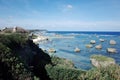 Crystal Blue Sea with coastal terrain at Miyakojima, Okinawa, Japan Royalty Free Stock Photo