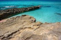 Crystal blue water on Falasarna beach, Crete island Royalty Free Stock Photo