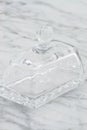 Crystal butter dish Royalty Free Stock Photo