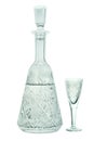 Crystal carafe with a wineglass Royalty Free Stock Photo