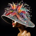 Crystal Cascade Hat - Visually Stunning Hat with Cascading Crystals