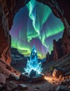 Crystal Cave Aurora Borealis Spectacle Royalty Free Stock Photo