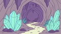 Crystal cave interior, geological formations and underground beauty vector design Generative AI Royalty Free Stock Photo