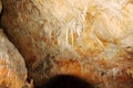 The crystal caves of Bermuda. Incredible formations of white stalactites covered with crystallized soda straws. Royalty Free Stock Photo