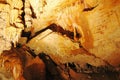 The crystal caves of Bermuda. Incredible formations of white stalactites covered with crystallized soda straws.