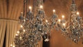 Crystal chandelier candles in the church candles in the church of the holy sepulchre