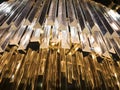 Crystal Chandelier. Close up on the crystal of a contempo Royalty Free Stock Photo