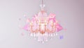 Crystal chandelier exploding into abstract polygon shapes, modern 3D render, vibrant gradient colors, conceptual design 2 Royalty Free Stock Photo