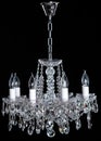 Crystal Chandelier. Group of hanging crystals. Royalty Free Stock Photo