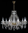 Crystal Chandelier. Group of hanging crystals. Royalty Free Stock Photo