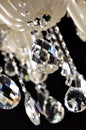 Crystal chandelier hanging on ceilingCrystals of modern Chandelier.Selective focus Royalty Free Stock Photo