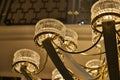 Crystal chandelier lighting closeup,crystal lamp light close up Royalty Free Stock Photo