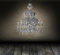 Crystal chandelier in a room Royalty Free Stock Photo