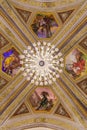 Crystal Chandelier Under Painted Frescoes