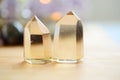 Crystal Citrine Towers, healing crystal towers, golden crystal points. Beautiful clear crystal points. Reiki healing citrine in na Royalty Free Stock Photo