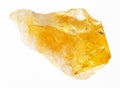 crystal of Citrine (yellow quartz) on white