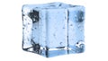 Crystal Clear Artificial Acrylic Ice Cubes Square Shape on a white background. 3d illustration