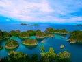 Crystal clear Blue ocean islands lagoon view