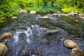 Crystal clear Blue Pools mountain water in  Phongn National Park - Kebang. Clean and pure spring water from mountain Royalty Free Stock Photo