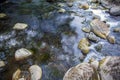 Crystal clear Blue Pools mountain water in  Phongn National Park - Kebang. Clean and pure spring water from mountain Royalty Free Stock Photo