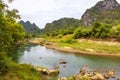 Crystal clear Blue Pools mountain water in  Phongn National Park - Kebang. Clean and pure spring water from mountain Royalty Free Stock Photo