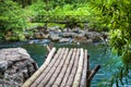 Crystal clear Blue Pools mountain water in  Phongn National Park - Kebang. Clean and pure spring water from mountain Royalty Free Stock Photo