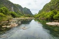 Crystal clear Blue Pools mountain water in  Phongn National Park - Kebang. Clean and pure spring water from mountain Royalty Free Stock Photo